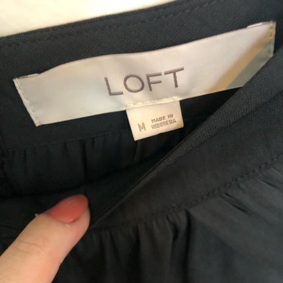 Loft Mock Neck Black Tunic/Blouse - Picture 2 of 3